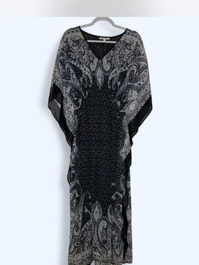 Speed Control Black and Gray Paisley Maxi Dress size L